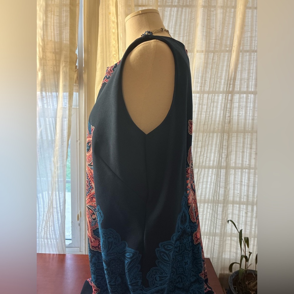 Taylor Navy Blue Mini Dress with Pink Medallion Print - Picture 5 of 9